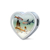 Glowlight Tetra Fish Print Heart Charm Leather Bracelet-Free Shipping - Deruj.com