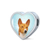 Basenji Dog Print Heart Charm Leather Bracelet-Free Shipping - Deruj.com