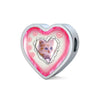 Cute Kitten Print Heart Charm Leather Woven Bracelet-Free Shipping - Deruj.com