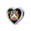 Colorful Cat Print Heart Charm Leather Woven Bracelet-Free Shipping - Deruj.com