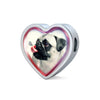 Cute Pug Dog Print Heart Charm Leather Woven Bracelet-Free Shipping - Deruj.com