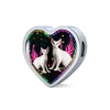Devon Rex Cat Print Heart Charm Leather Woven Bracelet-Free Shipping - Deruj.com