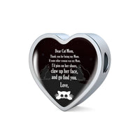 Cute Cat Print Heart Charm Leather Bracelet-Free Shipping - Deruj.com
