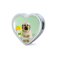 Anatolian Shepherd Dog Print Heart Charm Leather Bracelet-Free Shipping - Deruj.com