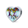 American Quarter Horse Print Heart Charm Leather Bracelet-Free Shipping - Deruj.com