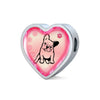 Cute French Bulldog Print Heart Charm Leather Woven Bracelet-Free Shipping - Deruj.com