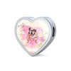 Bulldog Print Heart Charm Leather Bracelet-Free Shipping - Deruj.com