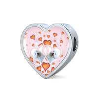 Maltese Dog Print Heart Charm Leather Bracelet-Free Shipping - Deruj.com
