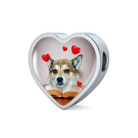 Norwegian Lundehund Print Heart Charm Braided Bracelet-Free Shipping - Deruj.com