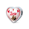 Yorkshire Terrier(Yorkie) Love Print Heart Charm Leather Bracelet-Free Shipping - Deruj.com