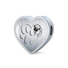 Pug Paws Print Heart Charm Leather Bracelet-Free Shipping - Deruj.com