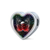 Gun And Skull Print Heart Charm Leather Woven Bracelet-Free Shipping - Deruj.com
