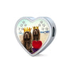 Sussex Spaniel Print Heart Charm Braided Bracelet-Free Shipping - Deruj.com