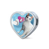 Japanese Bobtail Cat Print Heart Charm Leather Bracelet-Free Shipping - Deruj.com