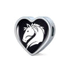 Friesian Horse Vector Art Print Heart Charm Leather Woven Bracelet-Free Shipping - Deruj.com