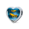 Butterfly Koi Fish Print Heart Charm Leather Woven Bracelet-Free Shipping - Deruj.com