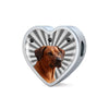 Rhodesian Ridgeback Print Heart Charm Braided Bracelet-Free Shipping - Deruj.com