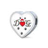 Dog Paws Print Heart Charm Leather Bracelet-Free Shipping - Deruj.com