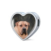 South African Boerboel Dog Print Heart Charm Leather Bracelet-Free Shipping - Deruj.com