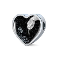 Amazing Snake Print Heart Charm Leather Bracelet-Free Shipping - Deruj.com