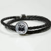 Cute Dog Art Print Circle Charm Leather Bracelet-Free Shipping - Deruj.com