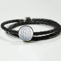 Paws Art Print Circle Charm Leather Bracelet-Free Shipping - Deruj.com