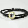 Cute Pug Dog Print Circle Charm Leather Woven Bracelet-Free Shipping - Deruj.com