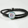 Horse Painting Print Circle Charm Leather Woven Bracelet-Free Shipping - Deruj.com