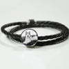 Alaskan Malamute Print Circle Leather Charm Bracelet -Free Shipping - Deruj.com