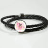 Bulldog Print Circle Charm Leather Bracelet-Free Shipping - Deruj.com