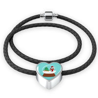 Maltese Dog Print Heart Charm Christmas Special Leather Bracelet-Free Shipping - Deruj.com