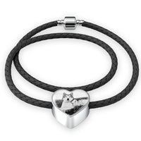 Alaskan Malamute Print Heart Charm Bracelet-Free Shipping - Deruj.com