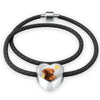 Vizsla Print Heart Charm Braided Bracelet-Free Shipping - Deruj.com