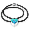 Cute Dolphin Fish Print Heart Charm Braided Bracelet-Free Shipping - Deruj.com