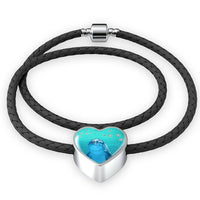 Cute Dolphin Fish Print Heart Charm Braided Bracelet-Free Shipping - Deruj.com
