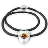 Cute Golden Retriever Print Heart Charm Braided Bracelet-Free Shipping - Deruj.com