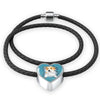 Pembroke Welsh Corgi Dog Art Print Heart Charm Leather Woven Bracelet-Free Shipping - Deruj.com