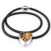 Labradoodle Print Heart Charm Braided Bracelet-Free Shipping - Deruj.com