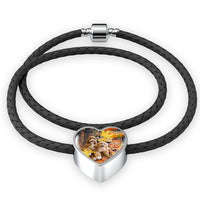 Labradoodle Print Heart Charm Braided Bracelet-Free Shipping - Deruj.com