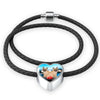 Cairn Terrier Print Heart Charm Leather Bracelet-Free Shipping - Deruj.com