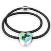 Amazing Horse Vector Print Heart Charm Leather Woven Bracelet-Free Shipping - Deruj.com