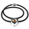 Haflinger Horse Art Print Heart Charm Leather Woven Bracelet-Free Shipping - Deruj.com