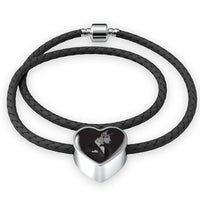 Amazing Great Dane Dog Print Heart Charm Leather Bracelet-Free Shipping - Deruj.com