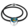 Butterfly Koi Fish Print Heart Charm Leather Woven Bracelet-Free Shipping - Deruj.com