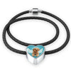 Cavapoo Dog Print Heart Charm Leather Bracelet-Free Shipping - Deruj.com