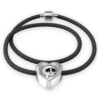 Cute Pet Art Print Heart Charm Leather Bracelet-Free Shipping - Deruj.com