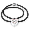 Flying Cat Print Heart Charm Leather Bracelet-Free Shipping - Deruj.com