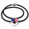 Doberman Pinscher Print Heart Charm Leather Bracelet-Free Shipping - Deruj.com