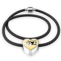 Jack Russell Terrier Print Heart Charm Leather Bracelet-Free Shipping - Deruj.com