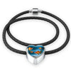 Common Goldfish Print Heart Charm Leather Bracelet-Free Shipping - Deruj.com
